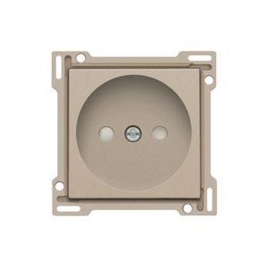 Afwerkingsset stopcontact z. aarding met besch.afsl. champag