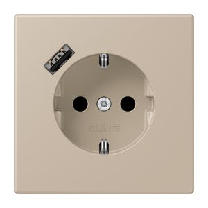 Wandcontactdoos met R/A + lader USB A Saf+ LC32142