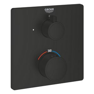 Afbouwdeel Grohtherm vierkant zonder omstel Matte Black (mat zwart) (prof) excl. inbouwdeel