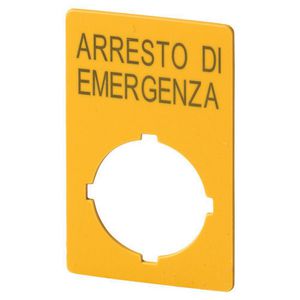 Schild NOOD-HOLD 50x33mm geel "arresto di emergenza 121370