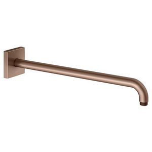 Douchearm wandaansl/vierkant rozet uit. 450mm rood goud geborsteld