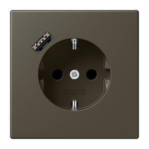 Wandcontactdoos met R/A + lader USB A Saf+ LC32140