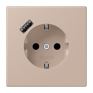Wandcontactdoos met R/A + lader USB A Saf+ LC32131