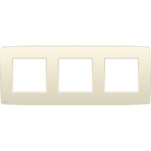 3-Voudige afdekplaat 71mm centerafst. Ori. cream