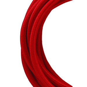 Lengte a 3m. Textielsnoer 2C 2x0,75mm² rood