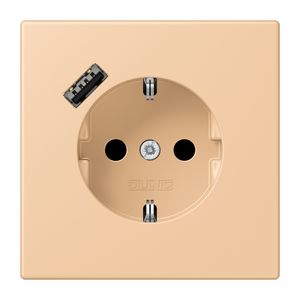 Wandcontactdoos met R/A + lader USB A Saf+ LC32122