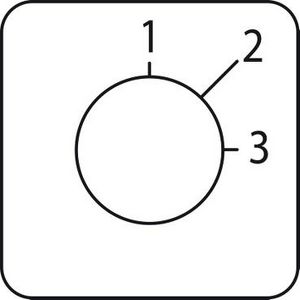 Etiket voor nokkenschakelaar 1 tot 3 45x45mm Harmony K1/K2