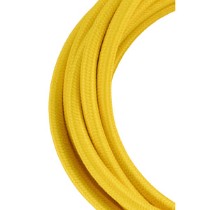 Lengte a 3m. Textielsnoer 2C 2x0,75mm² geel