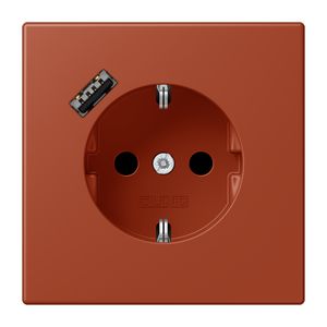 Wandcontactdoos met R/A + lader USB A Saf+ LC32110