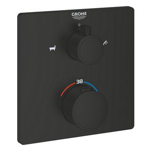 Afbouwdeel Grohtherm vierkant met omstel bad Matte Black (mat zwart) (prof) excl. inbouwdeel