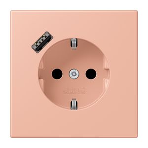 Wandcontactdoos met R/A + lader USB A Saf+ LC32102