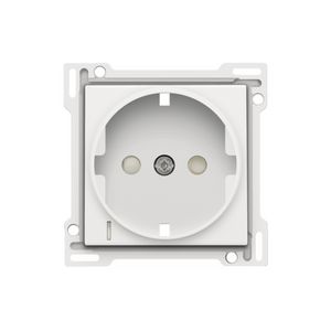 Afwerkingsset stopcontact randaarde besch/spanning white c.