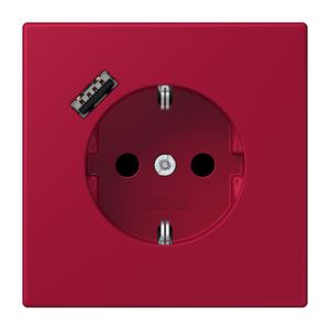 Wandcontactdoos met R/A + lader USB A Saf+ LC32100