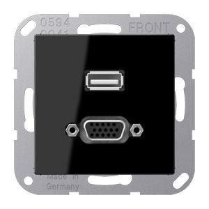 Afdekking A500 zwart voor USB/VGA