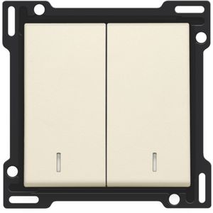 Afwerkingsset dubbele lens serieschakelaar cream