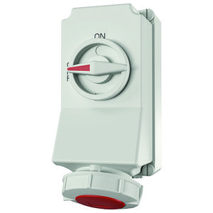 Wandcontactdoos 32A 5-polig  6H 400V IP67 afschakelb.