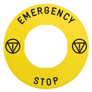 Etiket 60mmEMERGENCY STOP" Geel Harmony XB4/XB5 VVE=10