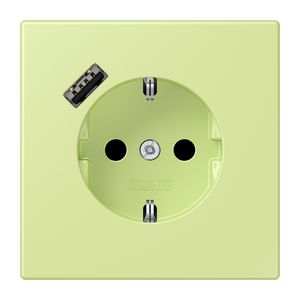 Wandcontactdoos met R/A + lader USB A Saf+ LC32053