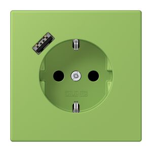 Wandcontactdoos met R/A + lader USB A Saf+ LC32051