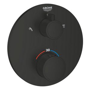 Grohtherm Opbouw rond met omstel Matte Black (mat zwart) (prof)