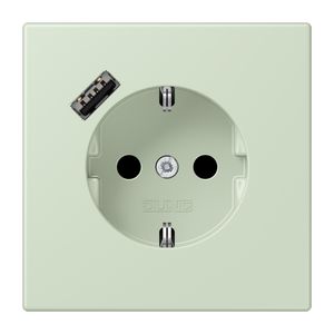 Wandcontactdoos met R/A + lader USB A Saf+ LC32042