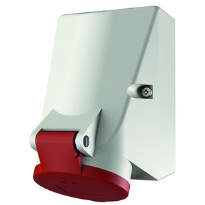 Wandcontactdoos 16A 7-polig  6H 400V IP44 HW/VN