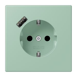 Wandcontactdoos met R/A + lader USB A Saf+ LC32041