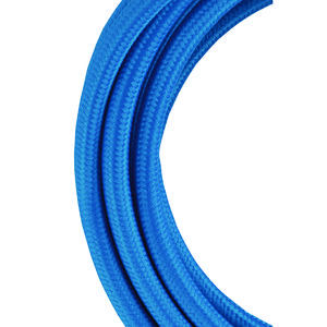 Lengte a 3m. Textielsnoer 2C 2x0,75mm² blauw