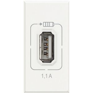 USB-lader 1,1A 1 module Wit Axolute