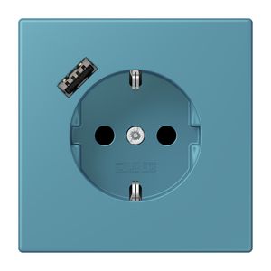 Wandcontactdoos met R/A + lader USB A Saf+ LC32031