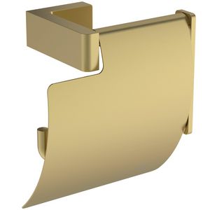 conca Closetrolhouder met klep rechthoekig brushed gold (mat goudkleurig) T449