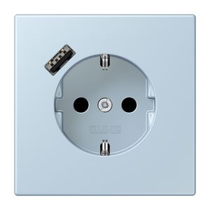 Wandcontactdoos met R/A + lader USB A Saf+ LC32022