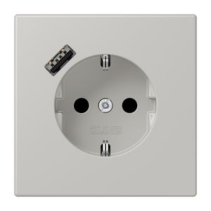 Wandcontactdoos met R/A + lader USB A Saf+ LC32013