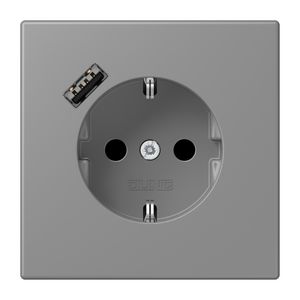 Wandcontactdoos met R/A + lader USB A Saf+ LC32011