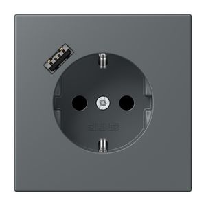 Wandcontactdoos met R/A + lader USB A Saf+ LC32010
