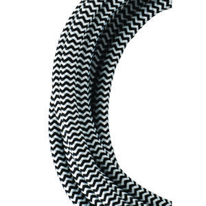 Lengte a 3m. Textielsnoer 2C 2x0,75mm² zwart/wit
