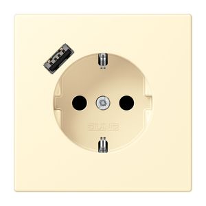 Wandcontactdoos met R/A + lader USB A Saf+ LC32001