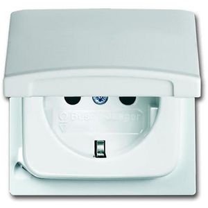 Wandcontactdoos randaarde kd inbouw IP44 A-w creme