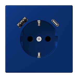 Wandcontactdoos met R/A + lader USB A+C Saf+ LC4320T
