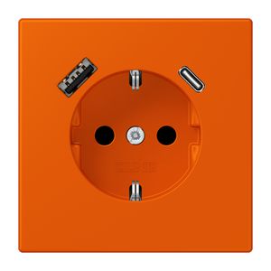 Wandcontactdoos met R/A + lader USB A+C Saf+ LC4320S