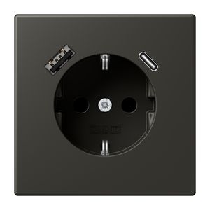 Wandcontactdoos met R/A + lader USB A+C Saf+ LC4320R