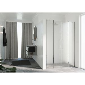 Nisdeur Y22A 1170-1210x2000mm chroom aqua 2xdraaidelen