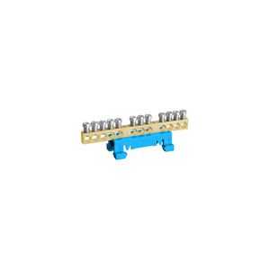 Aansluitblok onbedekt kunststof DIN rail clip blauw 12x10mm²