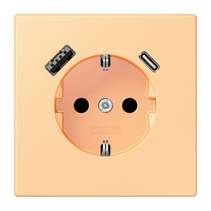 Wandcontactdoos met R/A + lader USB A+C Saf+ LC4320P