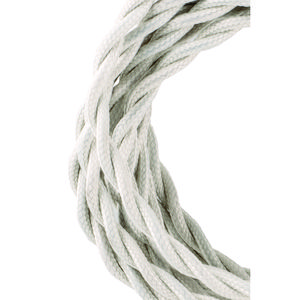 Lengte a 3m. Textielsnoer gedraaid 2C 2x0,75mm² Beige