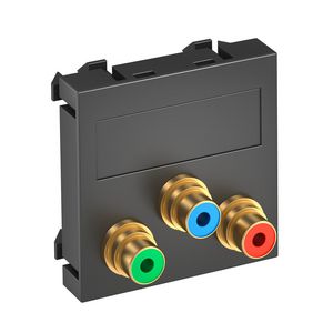 Draagplaat cinch 3x kopp. connect.-connect. 45x45mm 6105141