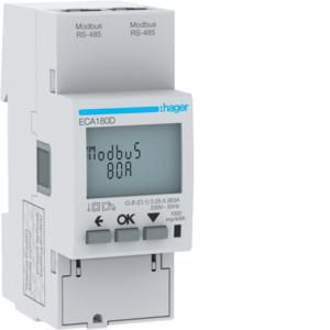 Elektriciteitsmeter kWh 1F direct 80A 2 mod Modbus RJ45 MID