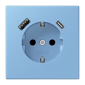 Wandcontactdoos met R/A + lader USB A+C Saf+ LC4320N