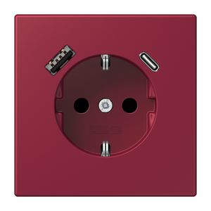 Wandcontactdoos met R/A + lader USB A+C Saf+ LC4320M
