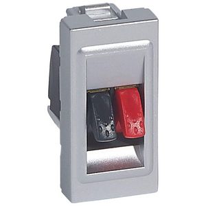Luidsprekerctcontactdoos 1 module AluminiumMosaic VVE=10